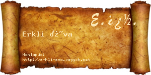 Erkli Éva névjegykártya
